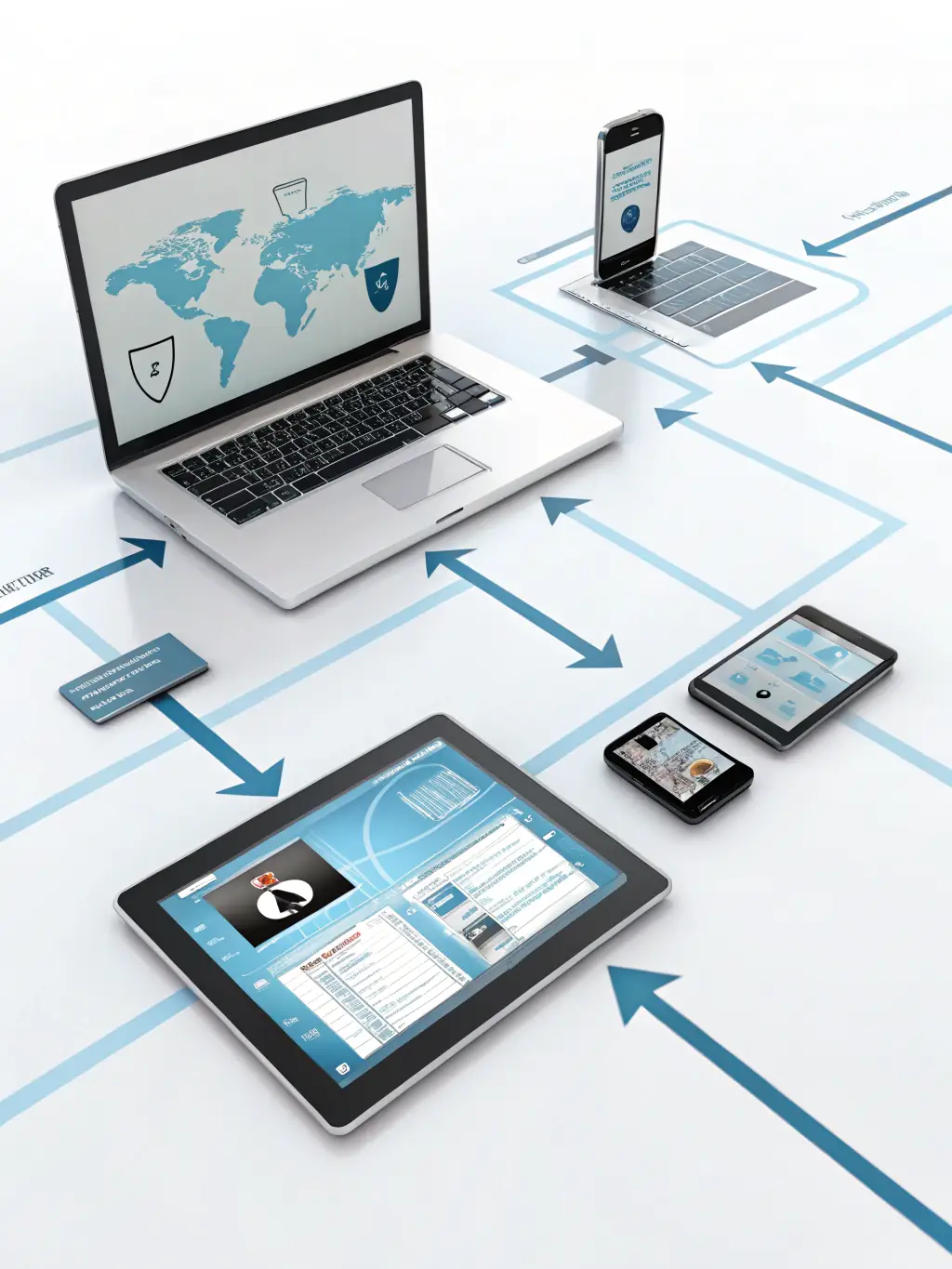 A close-up shot of a laptop screen displaying the Microsoft Intune dashboard, showcasing device security policies and compliance status, used to illustrate OstechSystems' endpoint security service.
