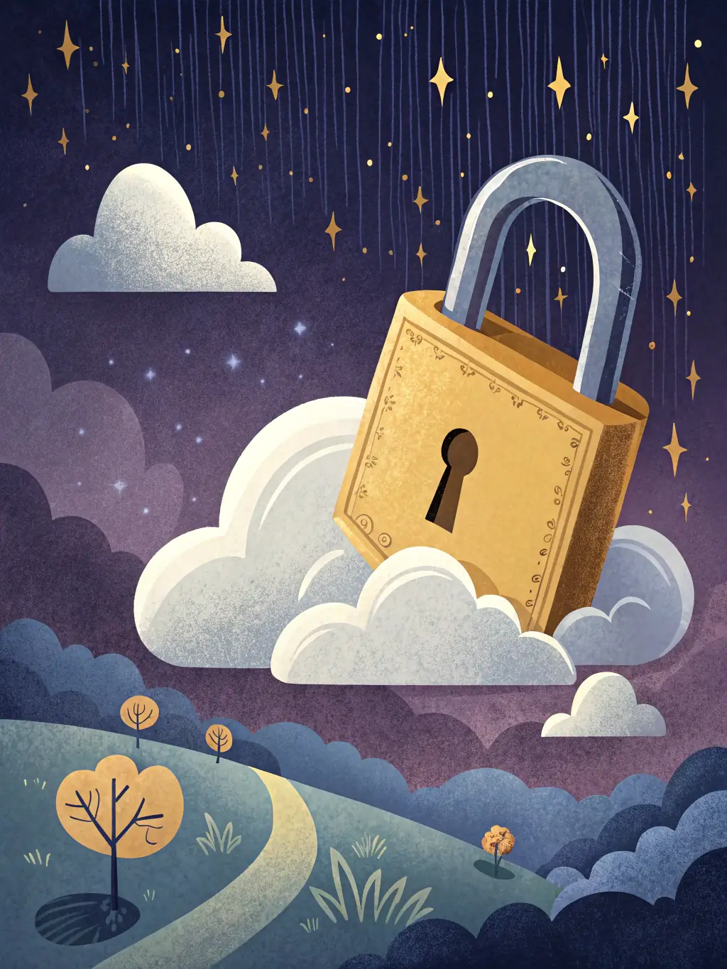 A visual representation of data flowing into a secure cloud storage vault, emphasizing immutability and data protection, used to depict cloud backups.