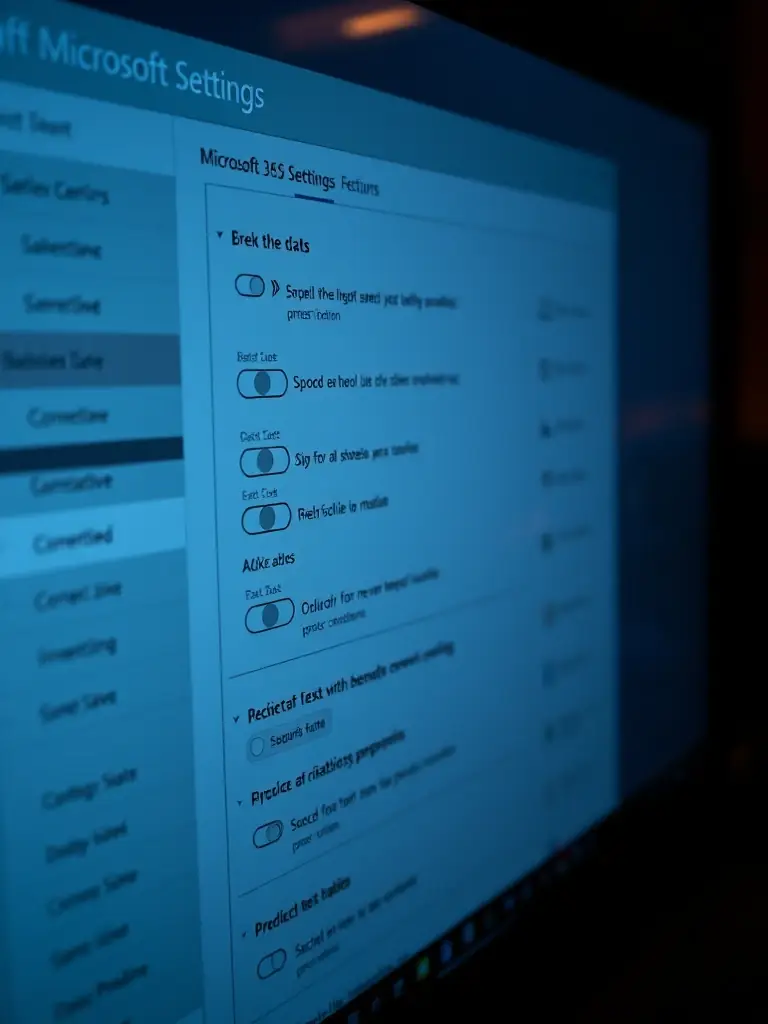 A screenshot of the Microsoft 365 admin center, highlighting user management, application settings, and security configurations, used to represent OstechSystems' Microsoft 365 administration service.